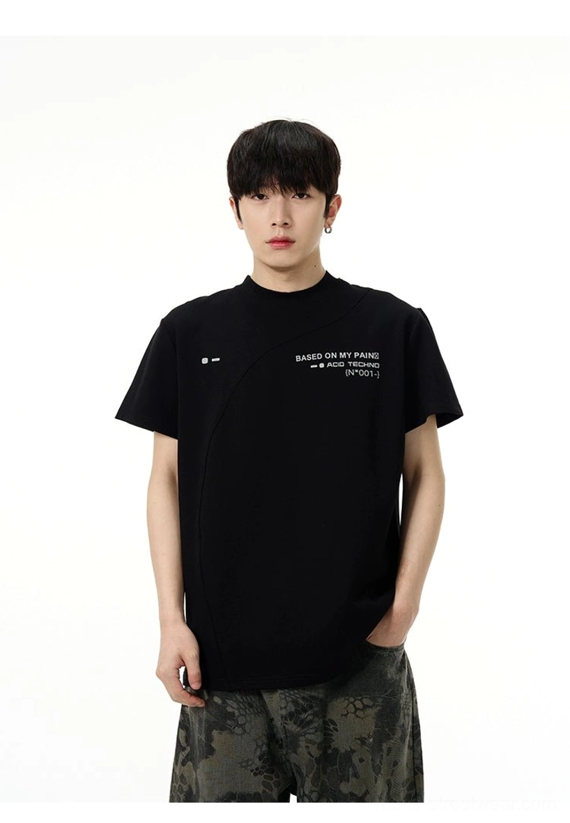 Acid Techno graphic tee product image featuring relaxed Korean streetwear styling and tech-inspired chest artwork