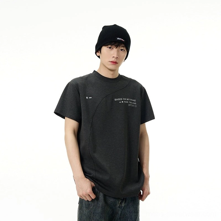 Acid Techno streetwear T-shirt product view with bold chest graphic, soft knit fabric, and classic crew neckline