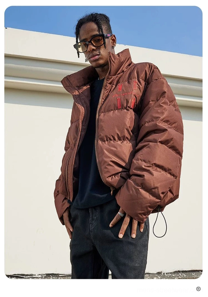 Arctic Crest oversized duck-down puffer jacket detailed product image for contemporary Seoul streetwear layering
