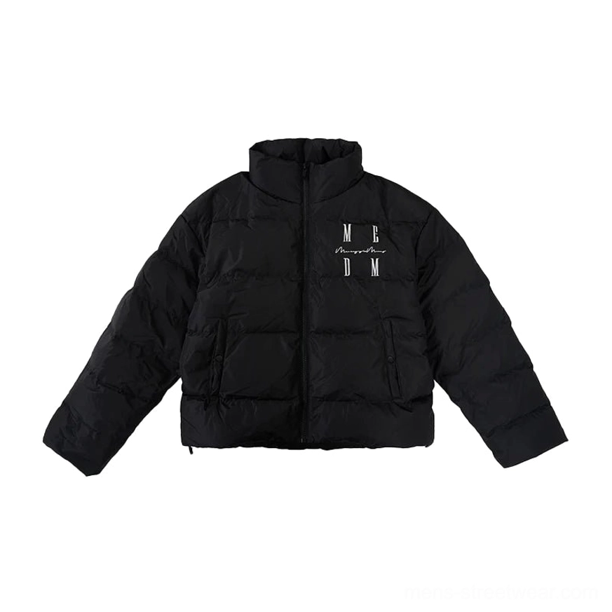 Arctic Crest oversized winter duck-down jacket designed for relaxed Korean fashion and casual layering