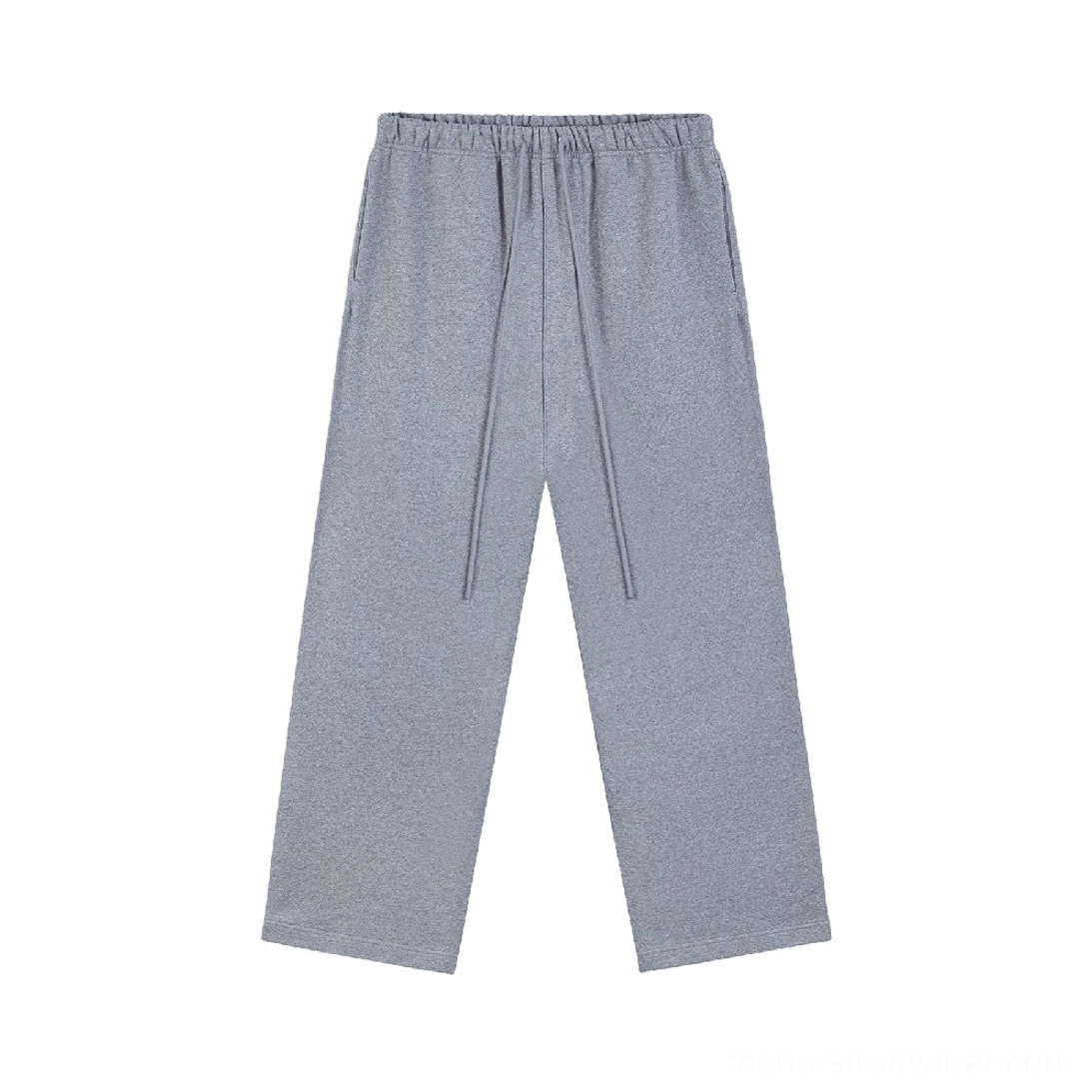Ash heather gray 400GSM straight leg sweatpants flat lay showing oversized relaxed streetwear fit