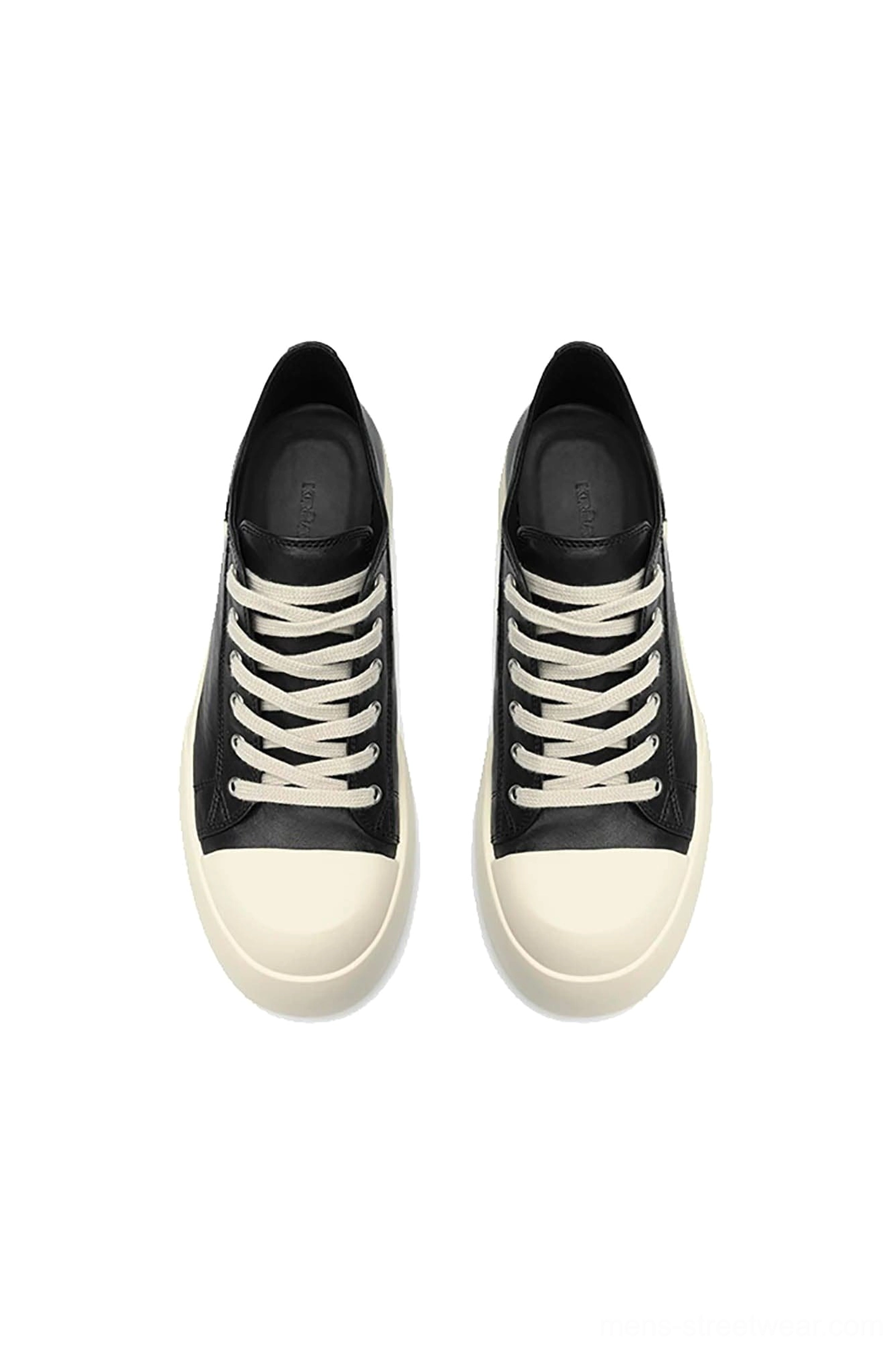 Black Oreo low-top platform streetwear sneakers additional product view for Seoul-inspired everyday styling
