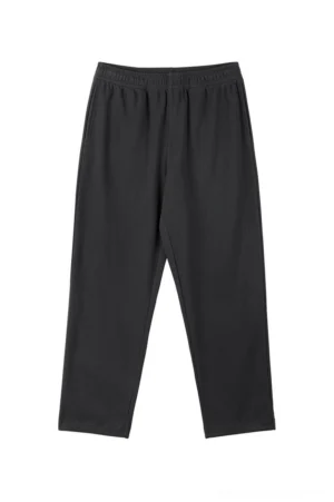 Black oversized casual sweatpants with elastic waist and clean straight-leg silhouette for everyday streetwear