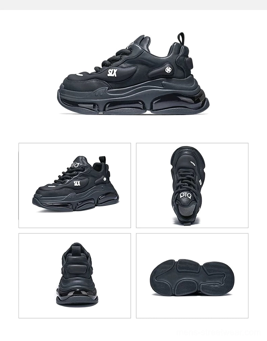 Bubble Max chunky air-cushion streetwear sneakers product image highlighting the oversized sole, leather-style upper, and modern urban silhouette