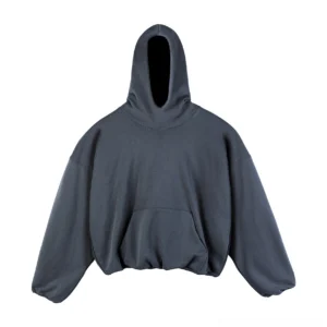 Charcoal grey oversized cropped fleece-lined hoodie flat lay front view dropped shoulders kangaroo pocket streetwear essential