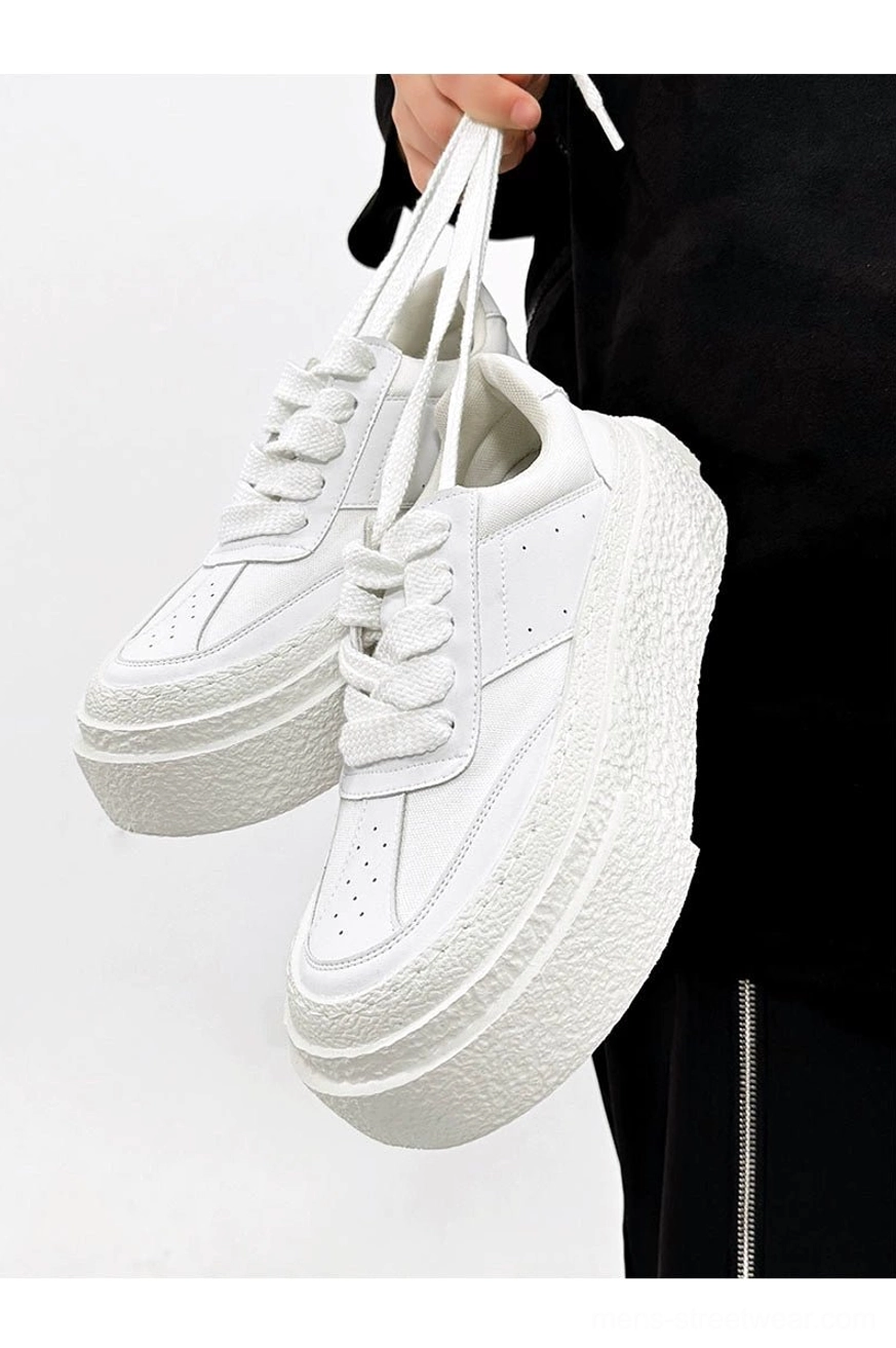 Chunky textured sole Korean streetwear platform sneakers shown in an additional product view