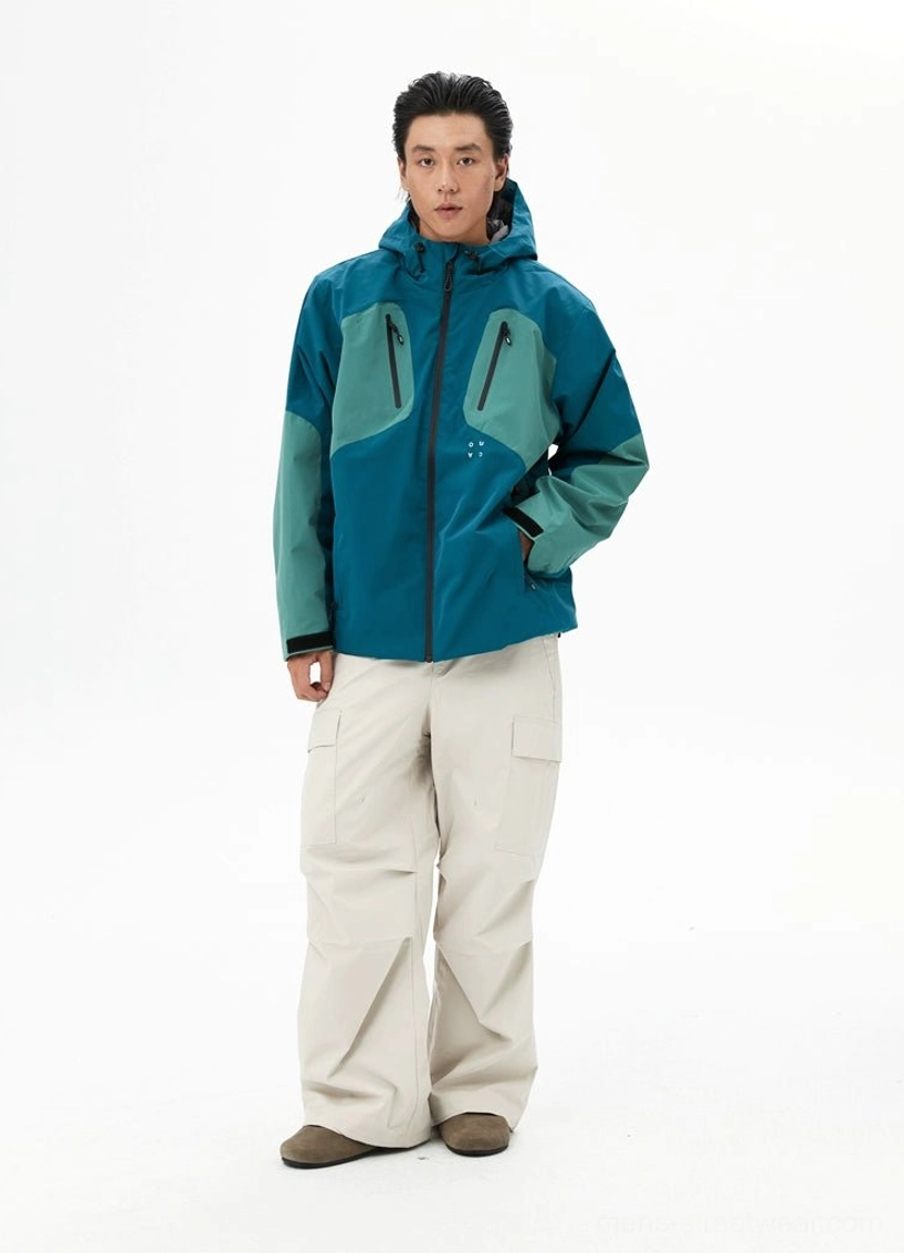 Color-block hooded padded jacket for streetwear and outdoor wear product image