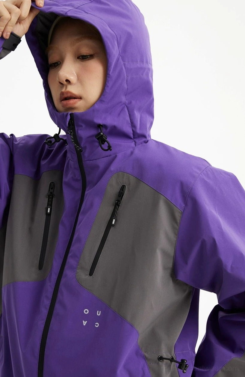 Color-block hooded padded jacket for streetwear and outdoor wear product image