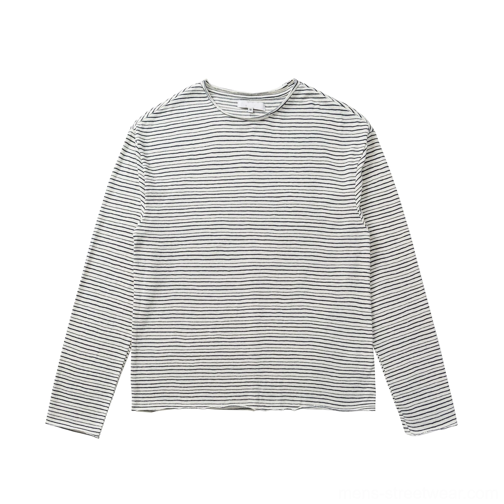 Contemporary layered stripe tee with extended sleeves and relaxed silhouette for Acubi inspired fashion
