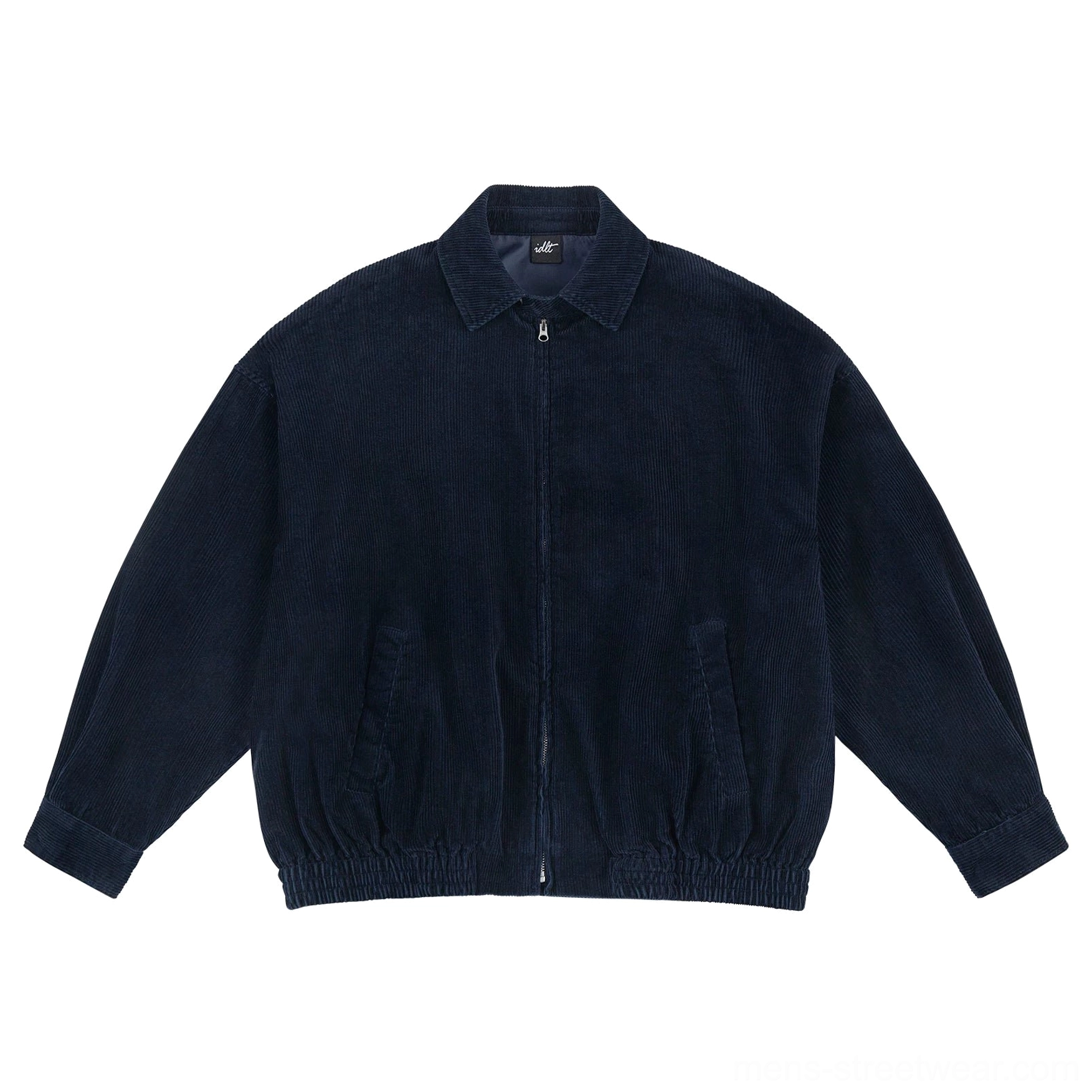 Corduroy Harrington jacket colorway image for black dark blue and coffee brown autumn streetwear styling