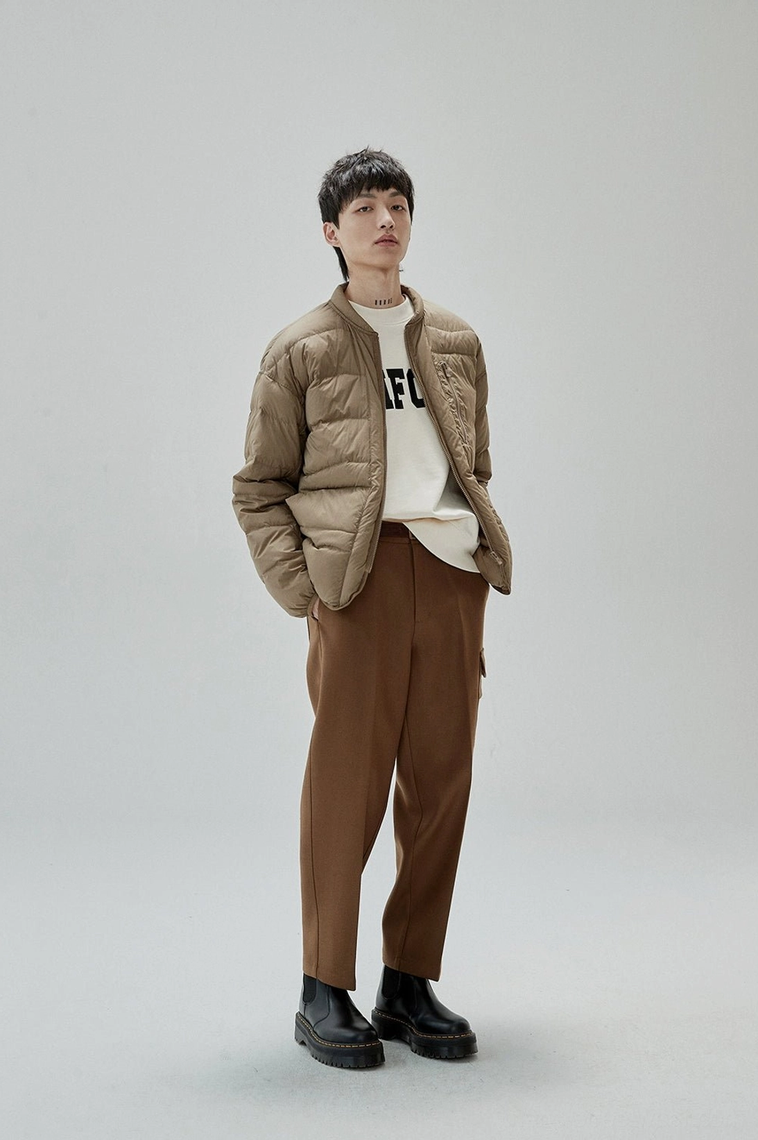 Cotton UNIFORM sweatshirt with bold chest lettering for casual, campus, and urban outfits