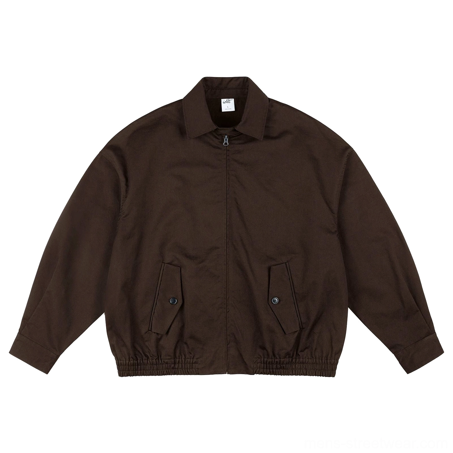 Dark coffee brown classic Harrington jacket showcasing versatile casual outerwear styling for Seoul-inspired streetwear outfits