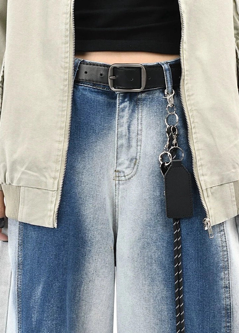 Faded gradient wide-leg denim pants product view highlighting the relaxed silhouette and contemporary streetwear design