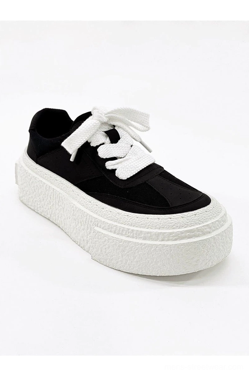 Fashion-forward chunky lace-up sneakers designed for contemporary Asian streetwear styling