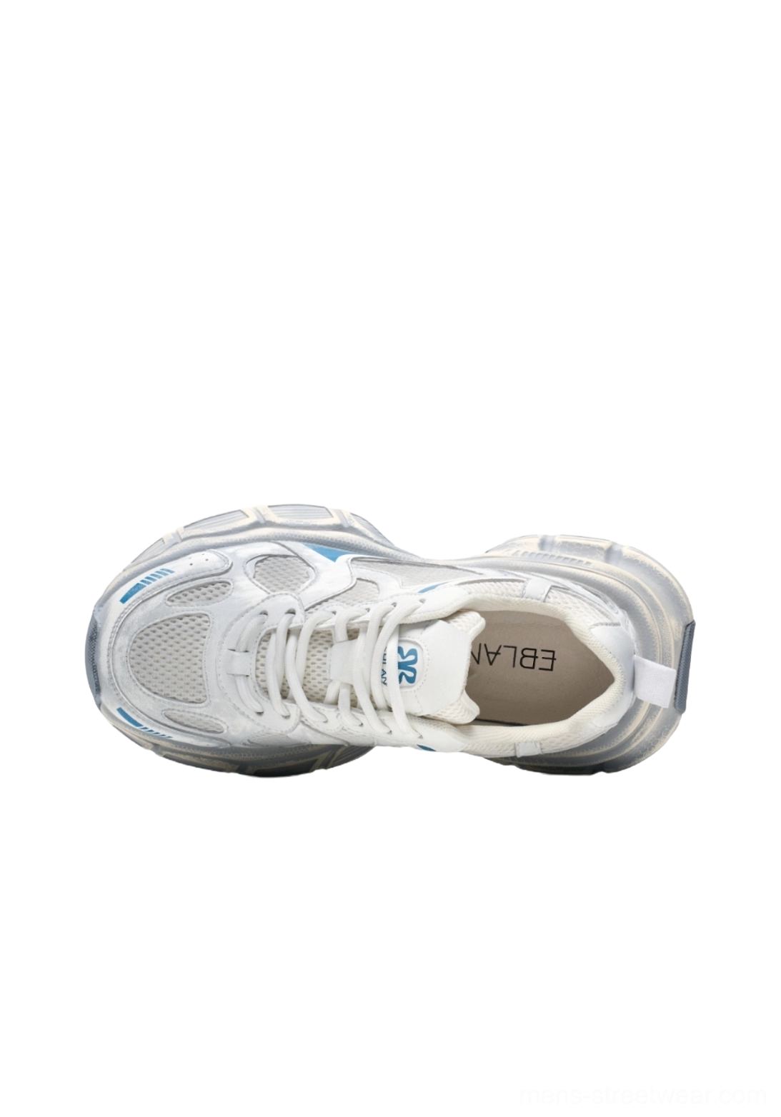 Fashion-forward metallic mesh runner shoes with sculpted outsole for Acubi and contemporary streetwear looks