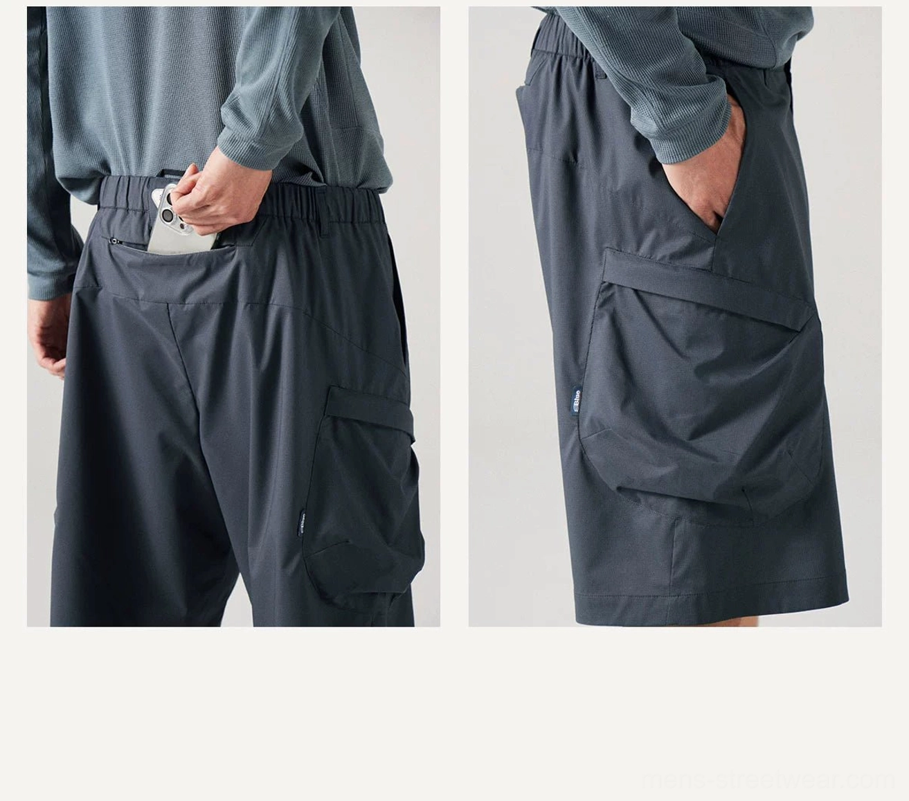 Functional men's cargo shorts with breathable UPF 100+ fabric, water-repellent performance, and practical outdoor pocket storage