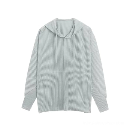 Glacier Wave minimalist pleated hoodie product image designed for layered outfits, monochrome looks, and modern urban wear