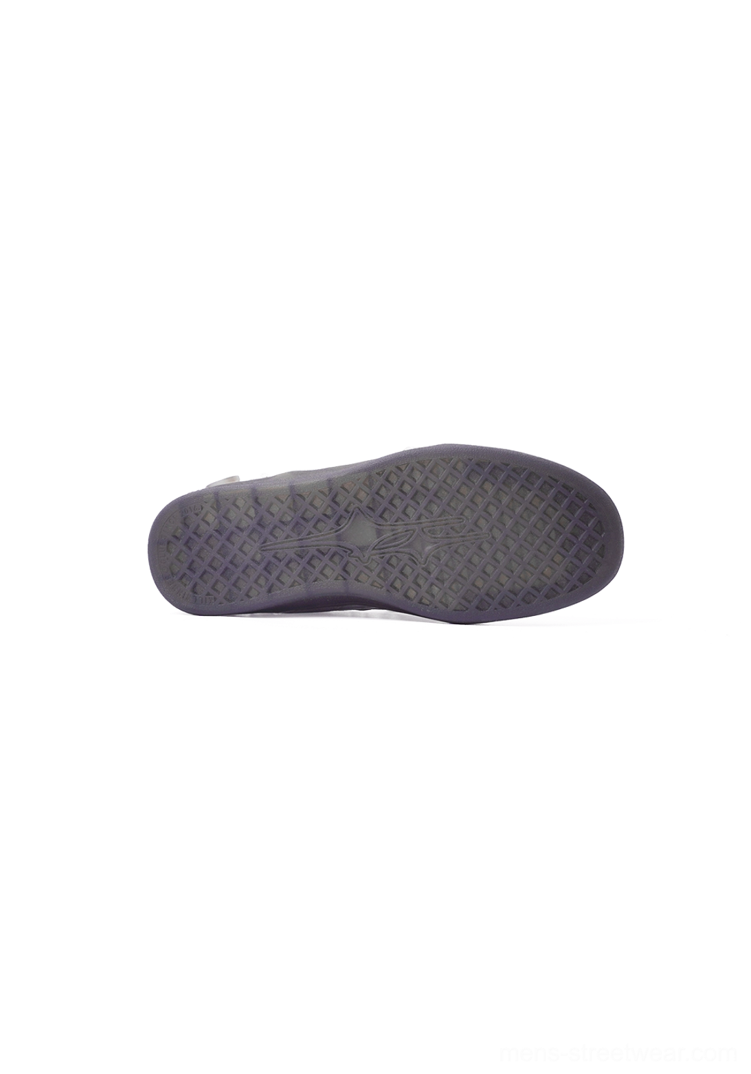 Grey lace-wrapped retro trainer sneakers with graffiti tongue and vintage-inspired dark rubber sole