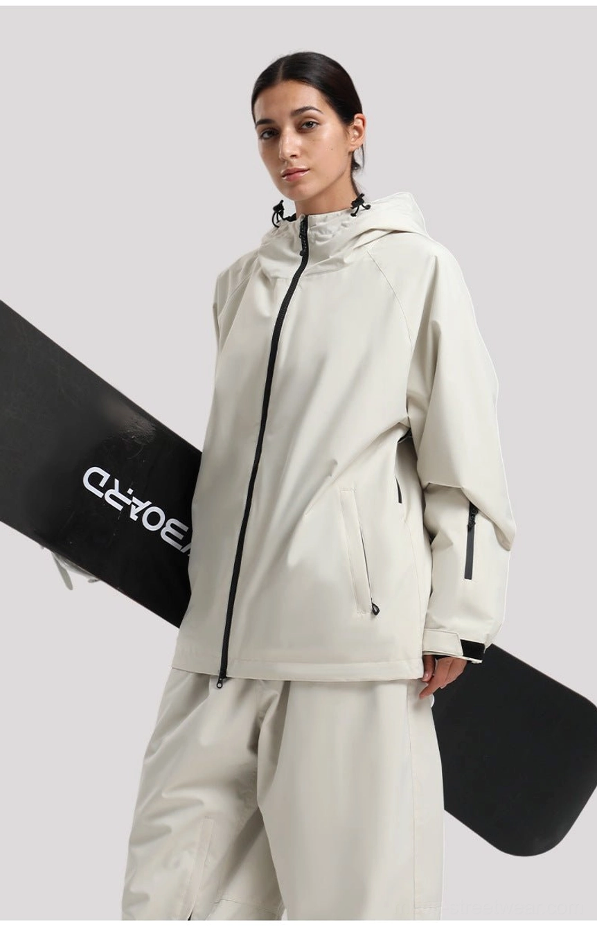 Hooded winter shell jacket for outdoor adventures and city layering, featuring a clean solid-color design and relaxed cut