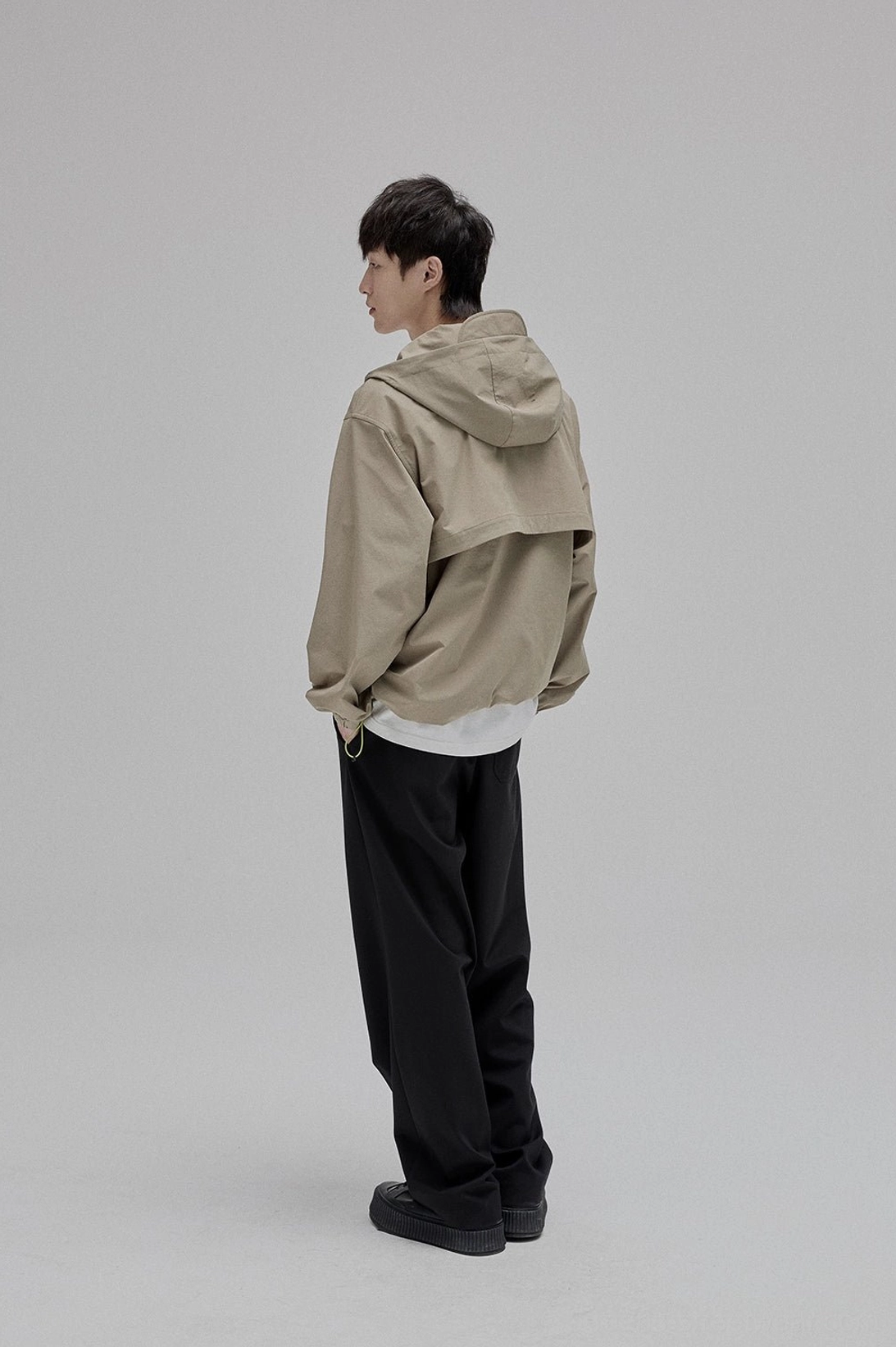 Lace-up straight leg pants East Asian streetwear narrative Korean Japanese minimalist design influence