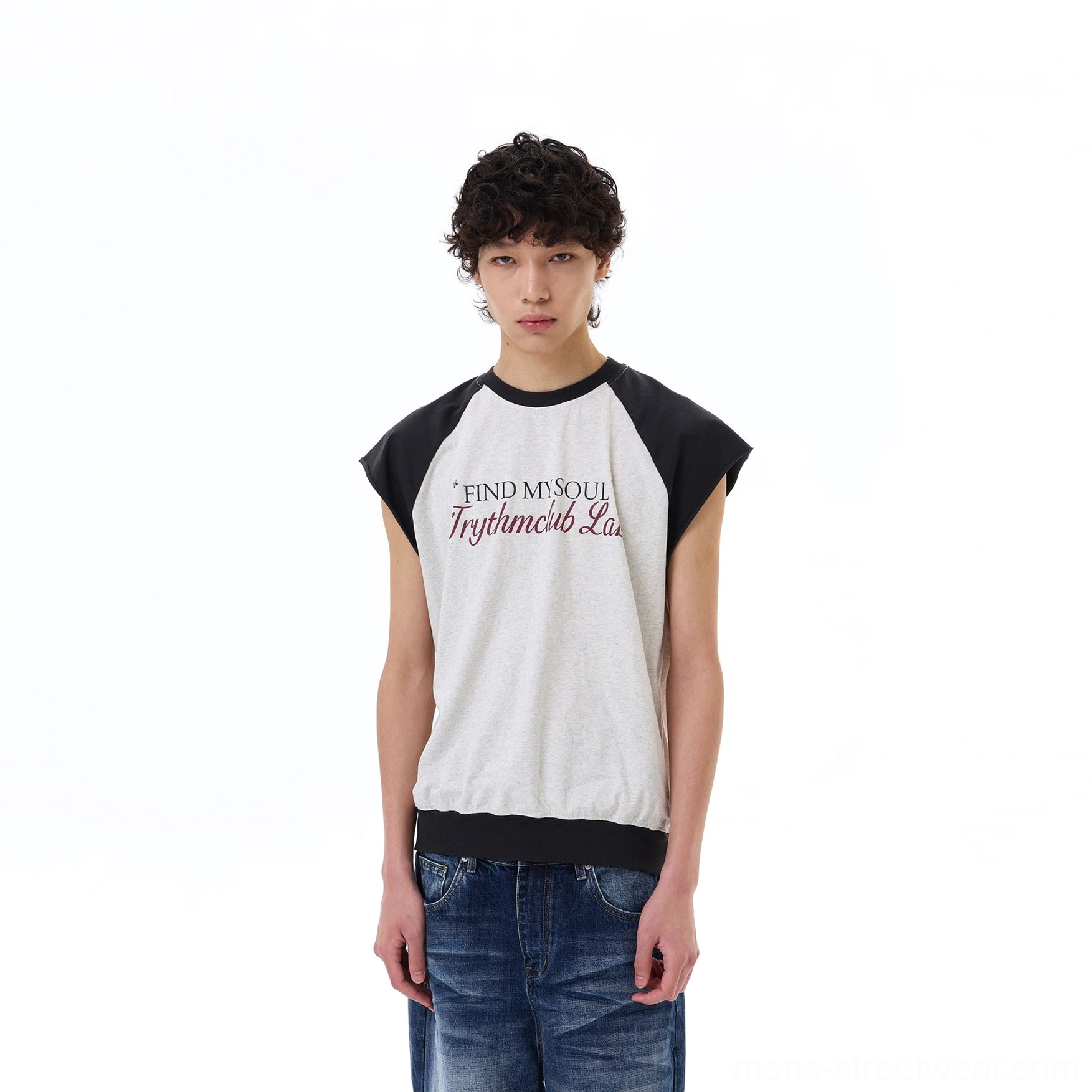 Light gray Find My Soul raglan cap-sleeve streetwear tee product image with soft cotton jersey construction