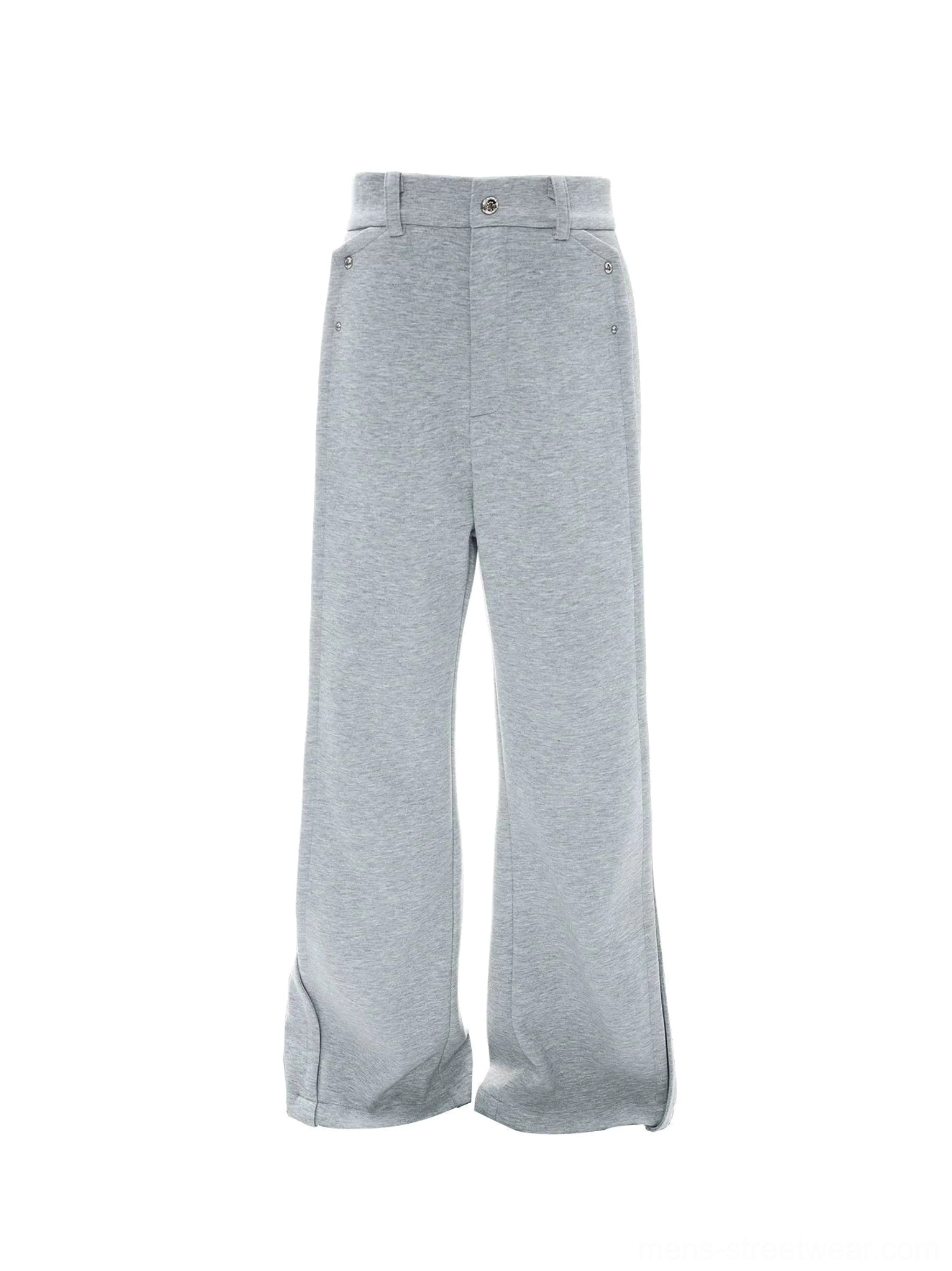 Men's Korean streetwear faux-twinset cardigan shirt and wide-leg trousers product image in relaxed fit