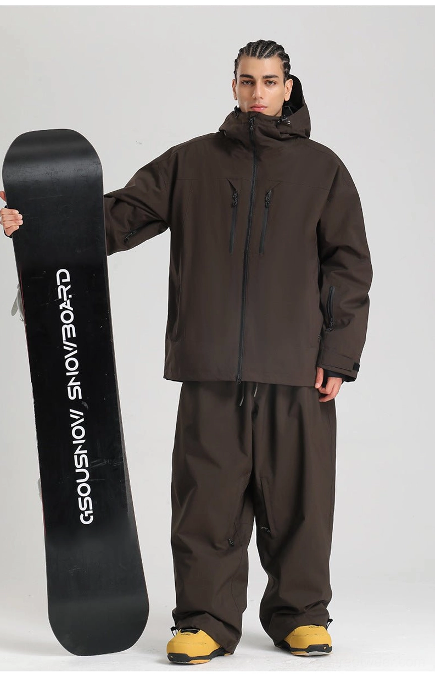Hooded winter snowboard jacket with useful storage and a relaxed cut for resort and everyday wear