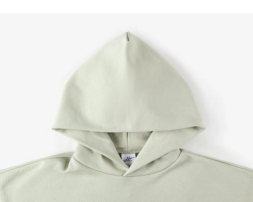 Minimalist solid color French terry hoodie additional product view