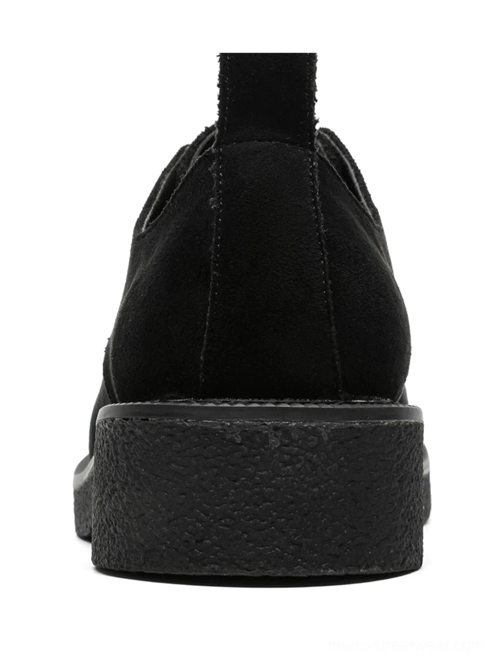 Minimalist suede derby platform shoes combining a classic lace-up upper with an oversized streetwear sole