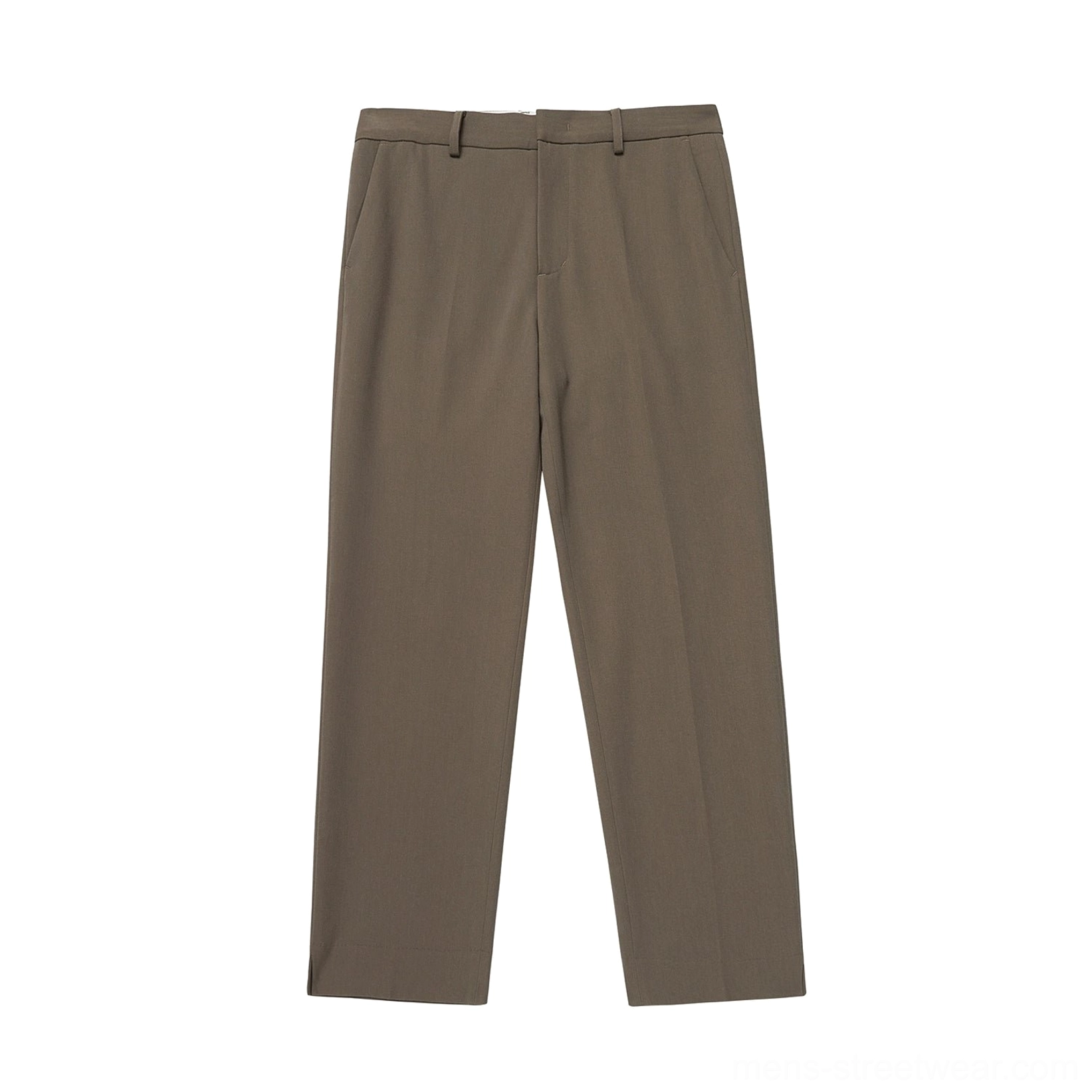Mocha split hem pants warm neutral tone streetwear styling