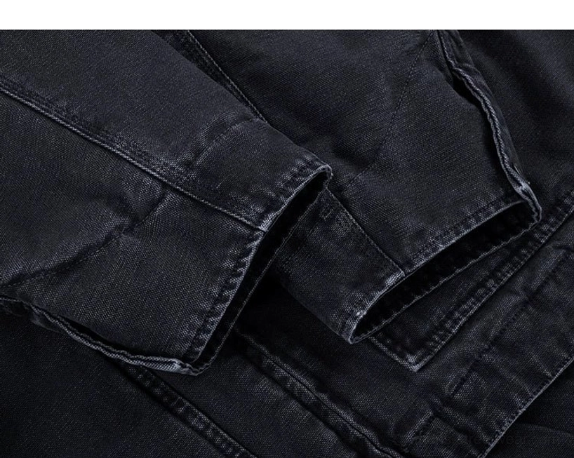 Modern canvas work jacket with contrasting collar, roomy cut, and durable details for everyday urban wear
