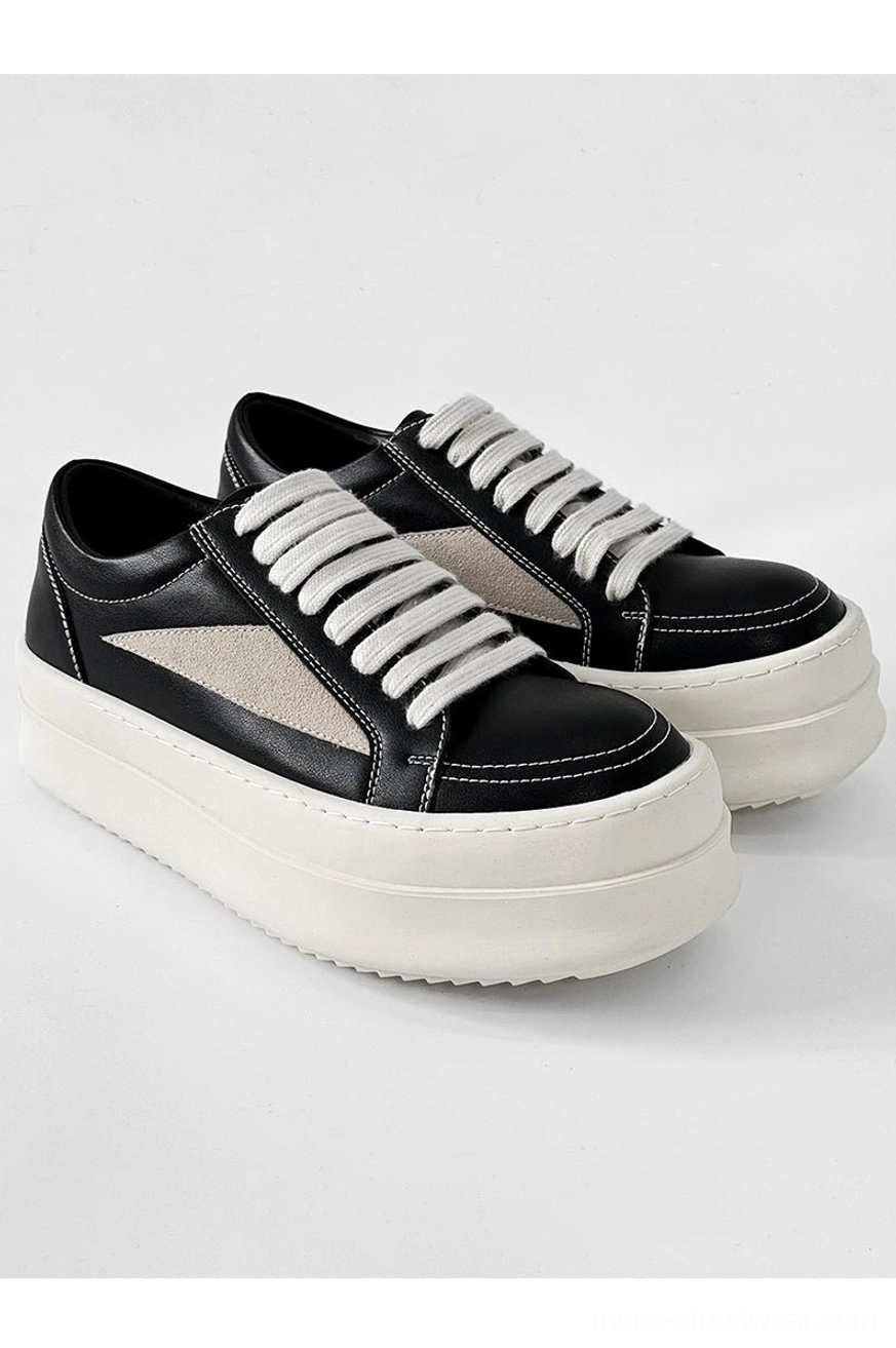 Modern chunky low-top sneakers with elevated platform sole for Korean streetwear outfits
