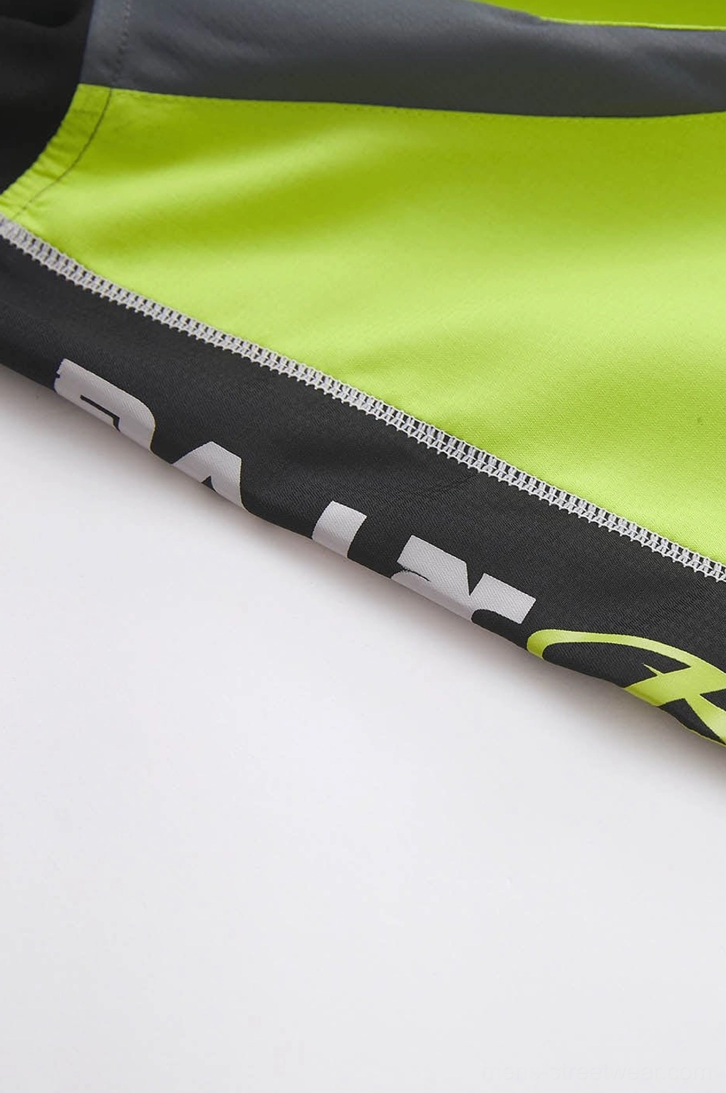 Modern color block racing jersey product image designed for Korean-inspired urban streetwear outfits