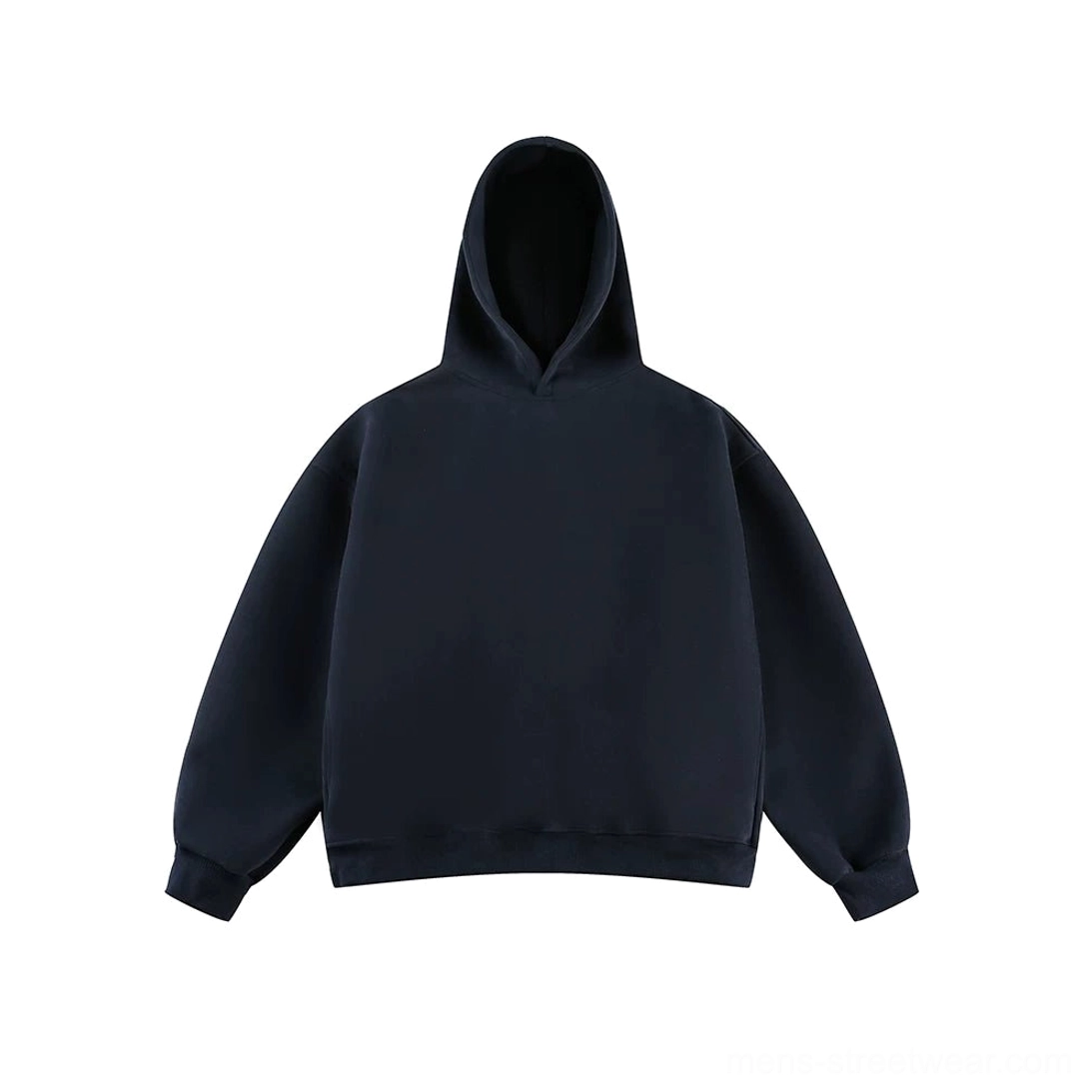 Navy Blue oversized fleece hoodie variant with roomy hood and minimalist casual streetwear design