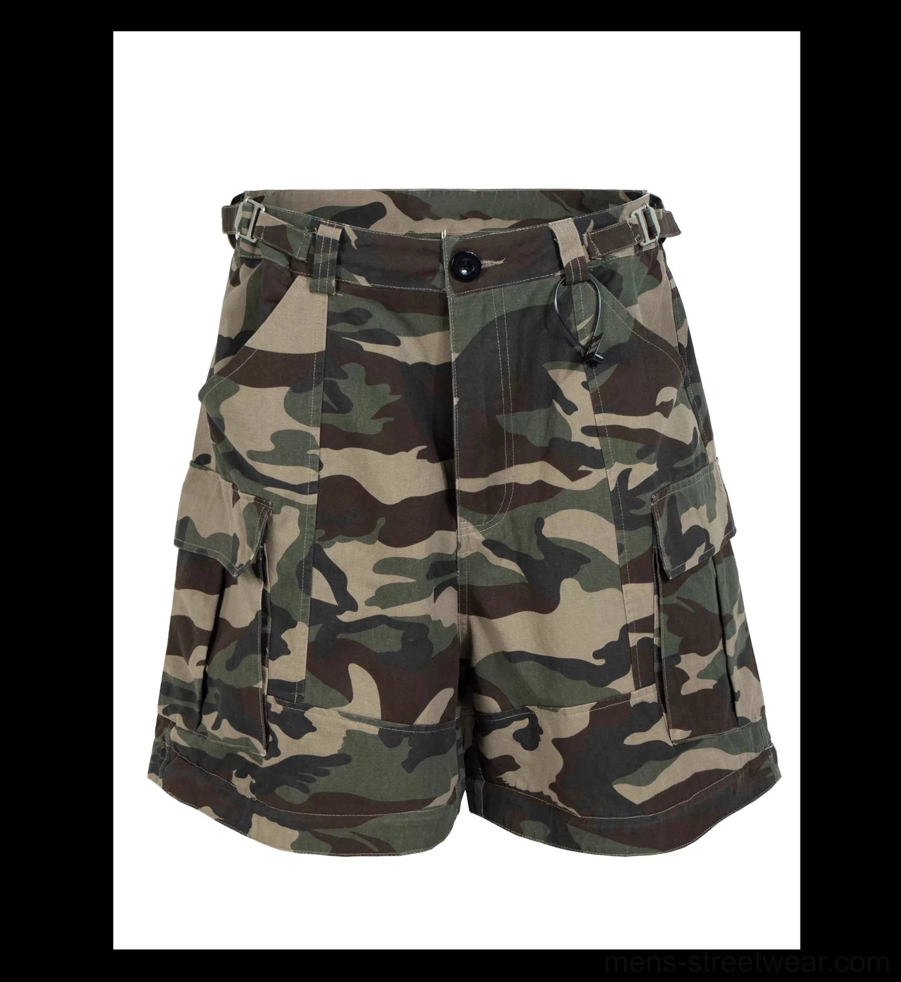 Oversized convertible cargo pants with detachable lower leg panels, relaxed streetwear proportions, multiple pockets, and practical cotton twill construction