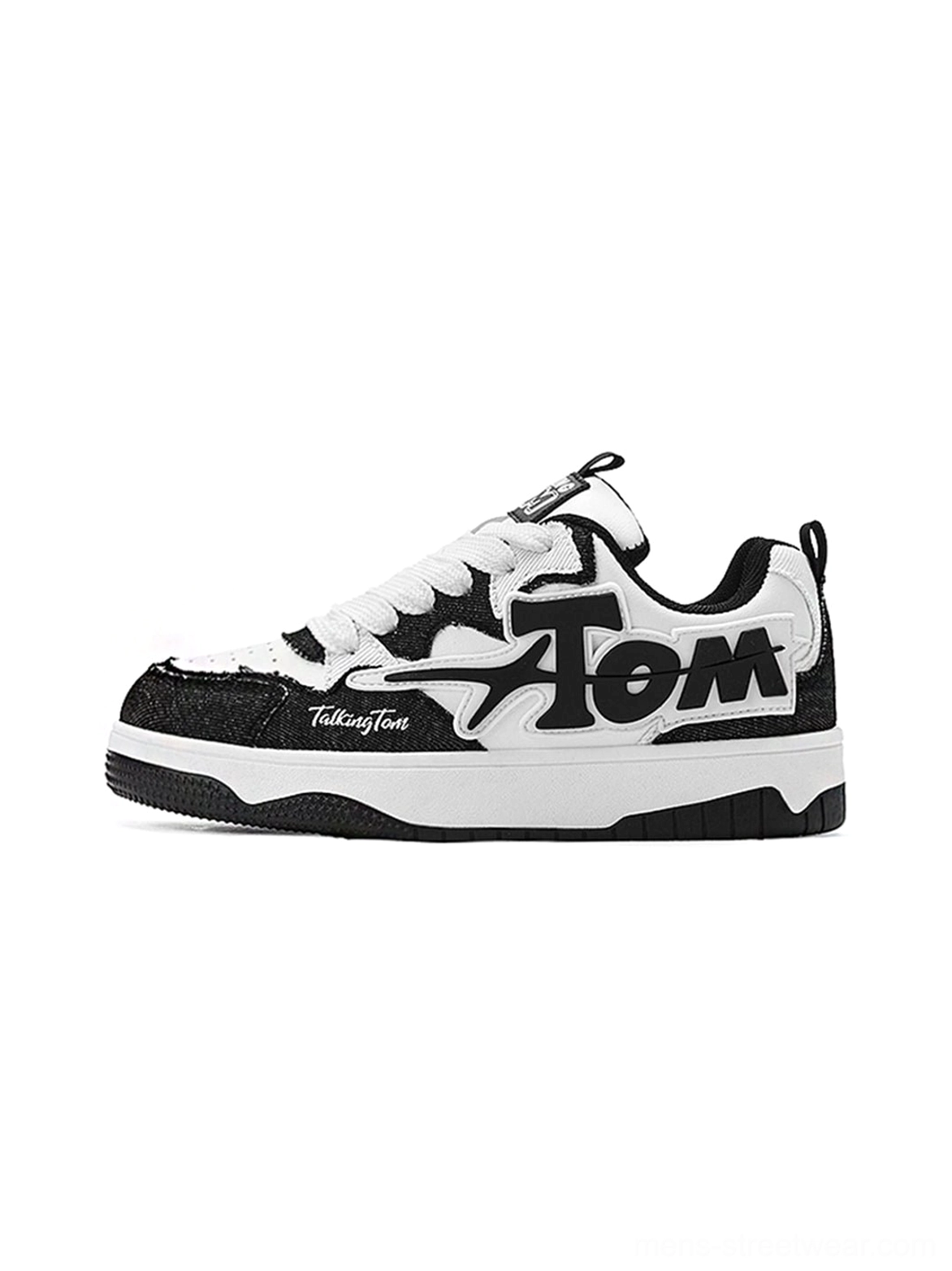 Unisex low top oversized letter court sneakers with layered colorblock panels
