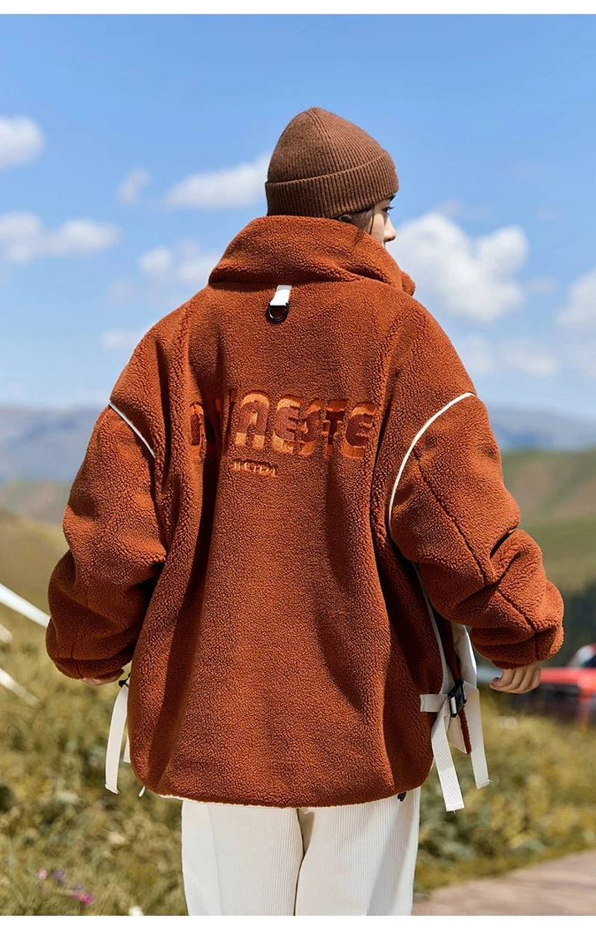 Oversized sherpa expedition jacket product image showcasing warm fleece texture and utility outdoor streetwear design