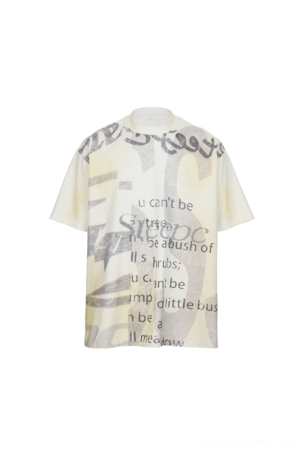 Oversized vintage graffiti T-shirt styled as a statement piece for Seoul-inspired men's streetwear
