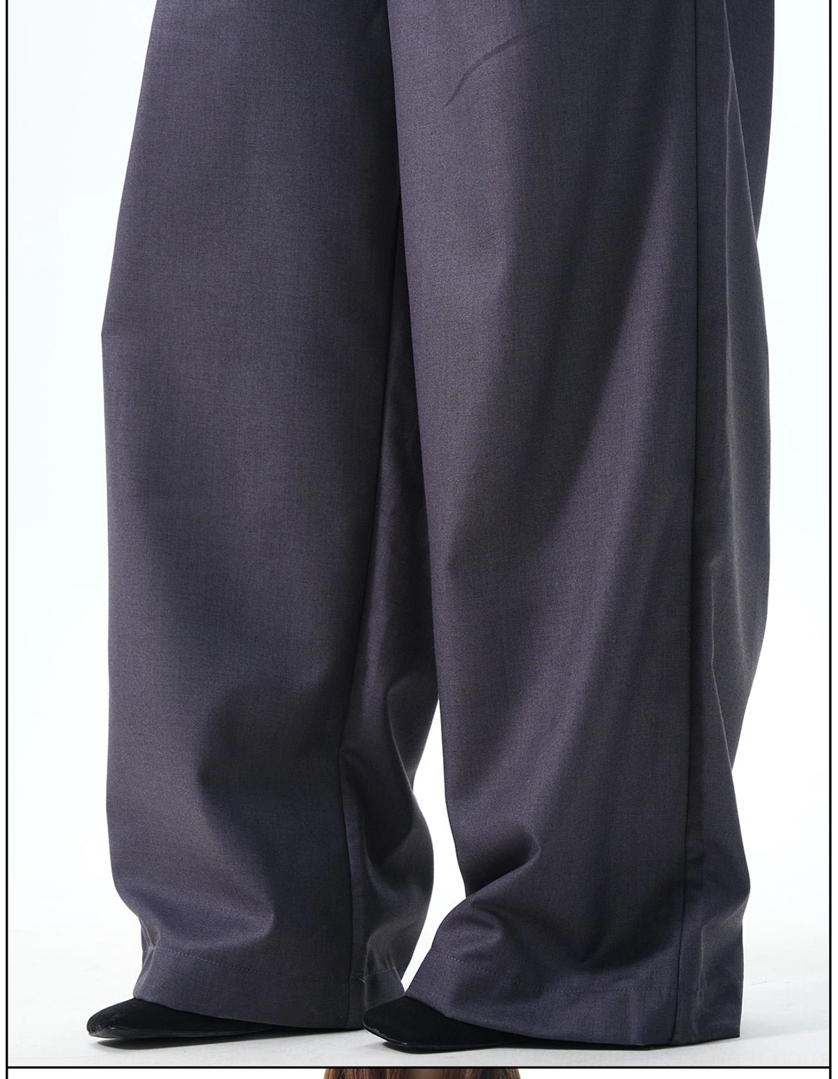 Pleated wide leg tailored trousers product image for modern Korean streetwear and relaxed urban styling