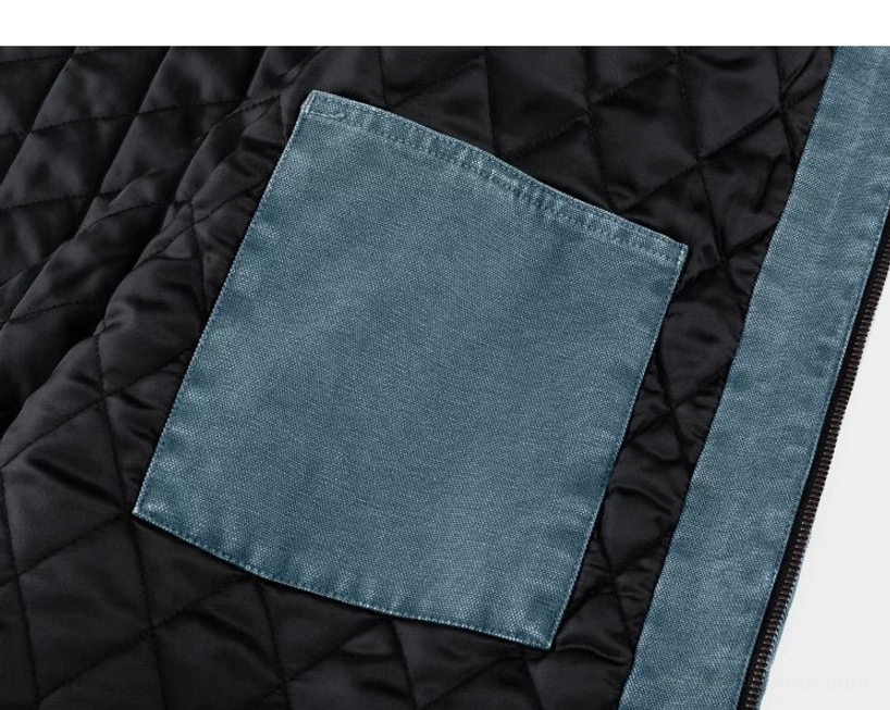 Quilted streetwear work jacket designed for transitional layering over tees, shirts, hoodies, and knitwear