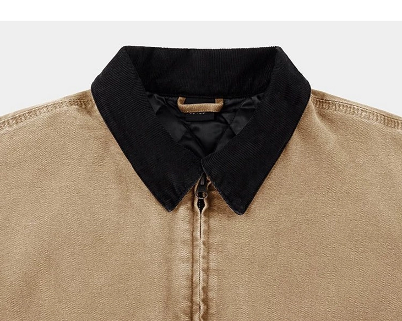 Relaxed cotton canvas jacket combining classic workwear function with contemporary Korean and Japanese streetwear influence
