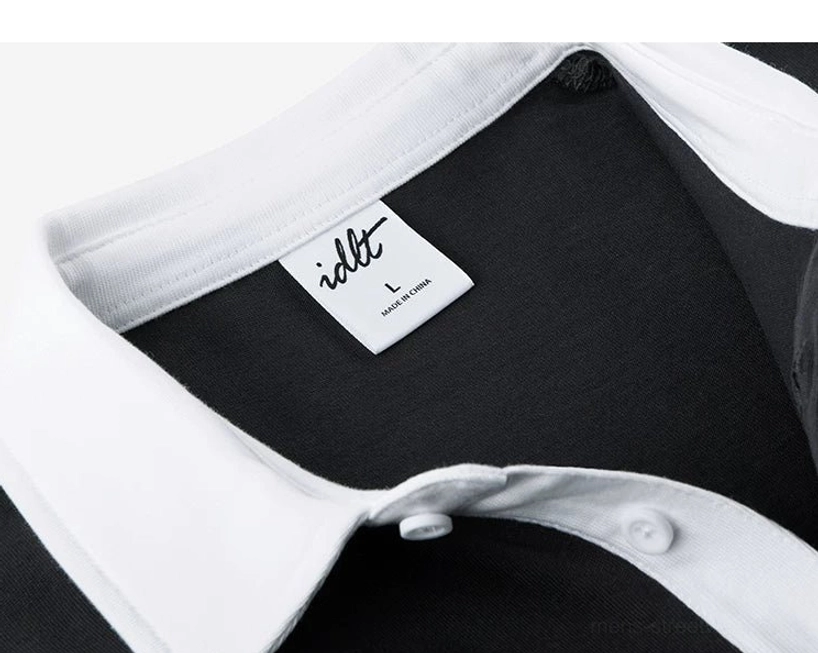 Relaxed short sleeve knit polo top with clean contrast collar and versatile smart casual streetwear design