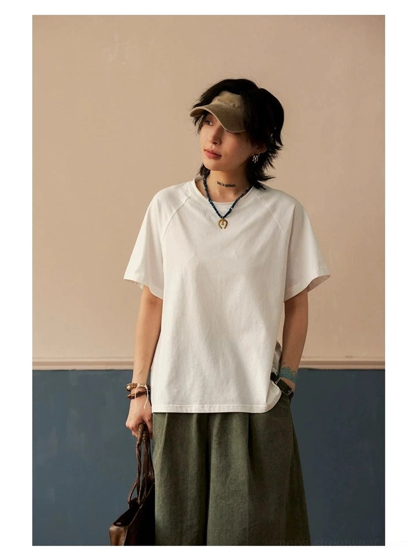 Seoul-inspired relaxed raglan T-shirt with understated details, soft cotton feel, and everyday urban styling