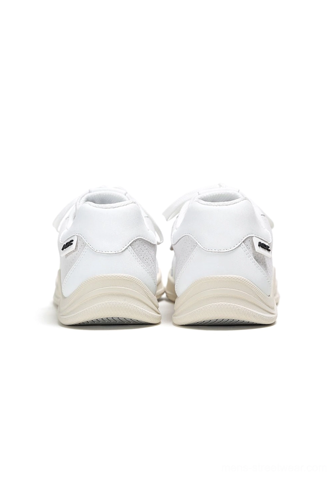 Black and white star applique court sneakers designed for Korean fashion and contemporary streetwear outfits
