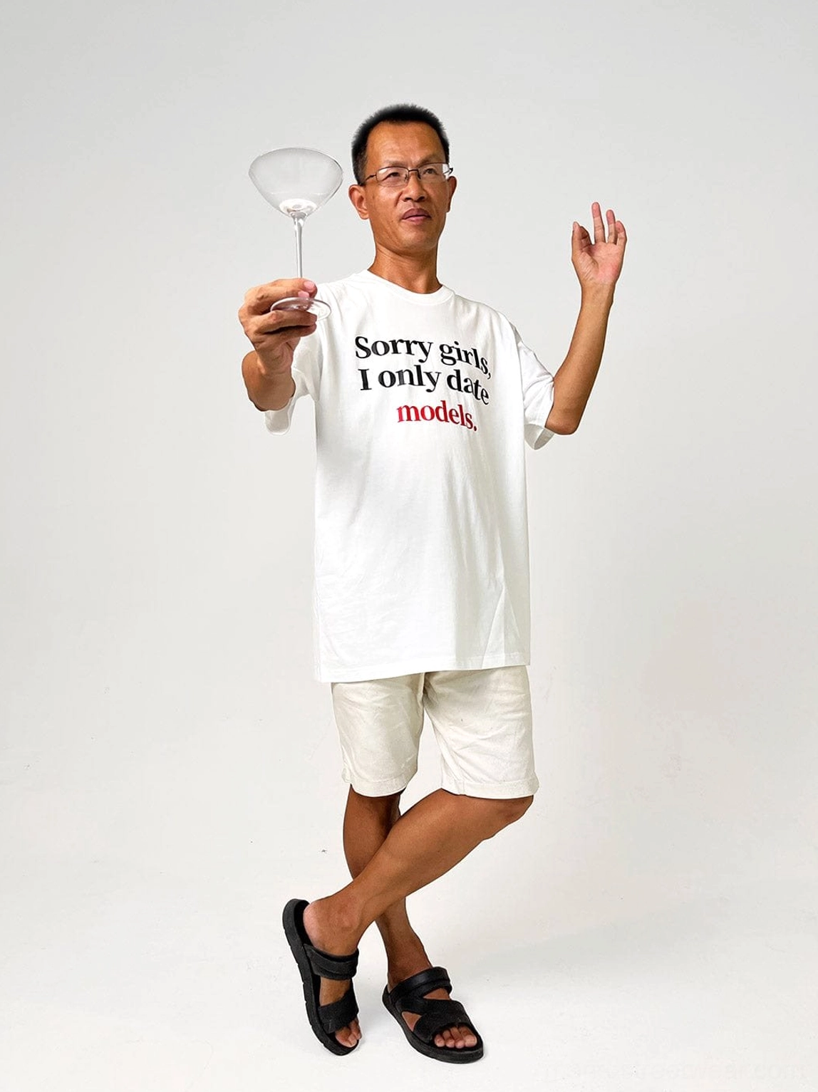 Sorry Girls I Only Date Models oversized graphic streetwear T-shirt product image