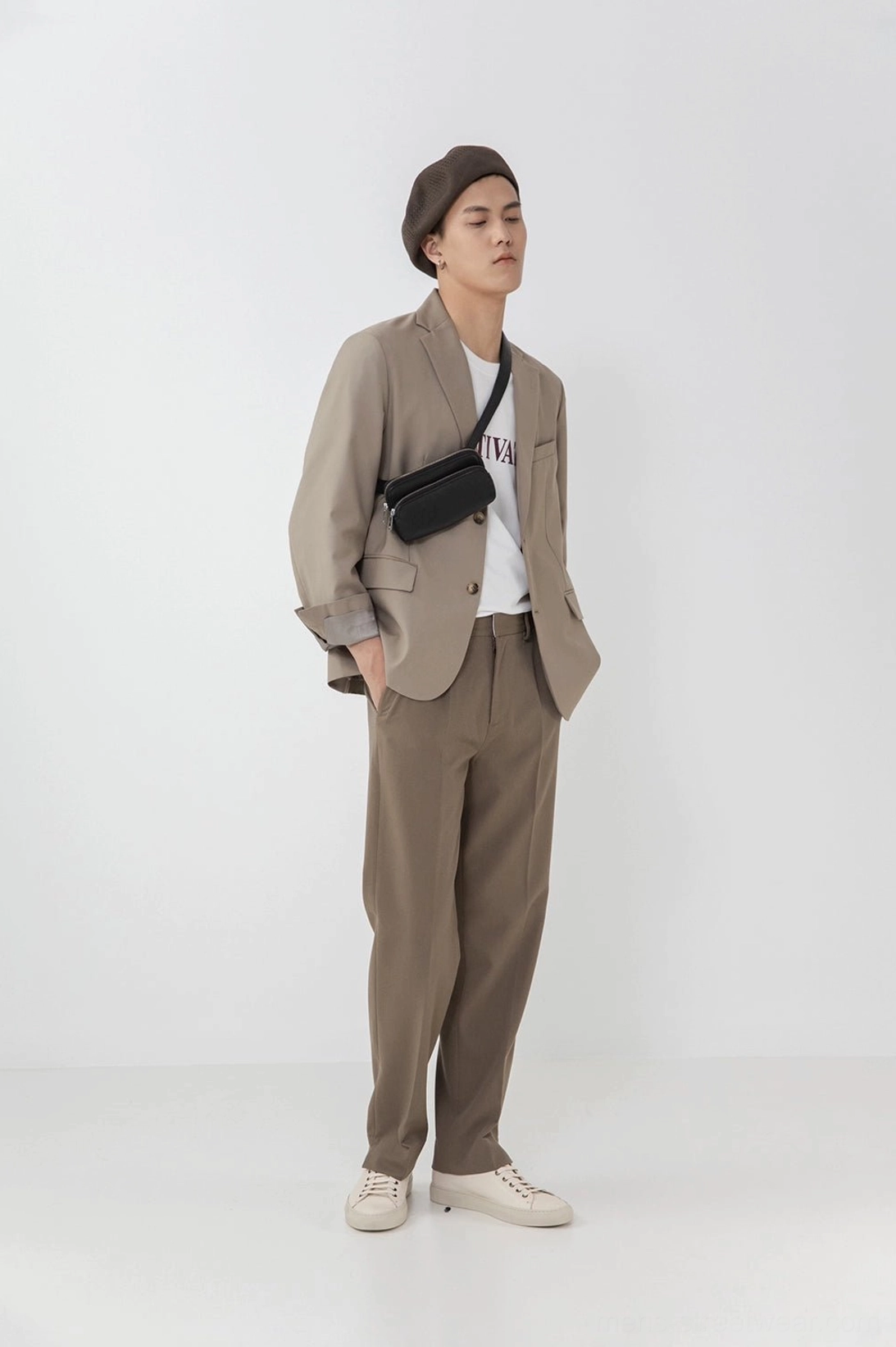Extended body proportion split hem pants design contemporary tailoring aesthetic