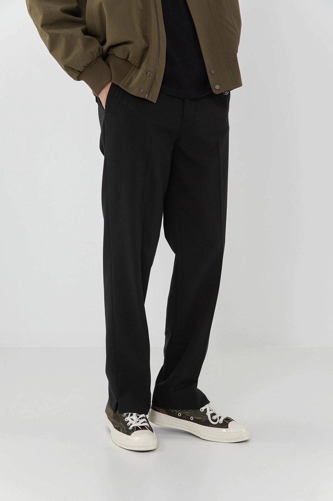 Split hem pants size guide measurement reference chart styling