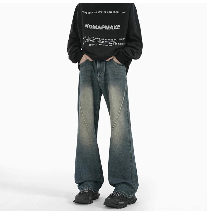 Sunfade Arc Flare Jeans product image showing vintage washed wide-leg denim construction and streetwear proportions