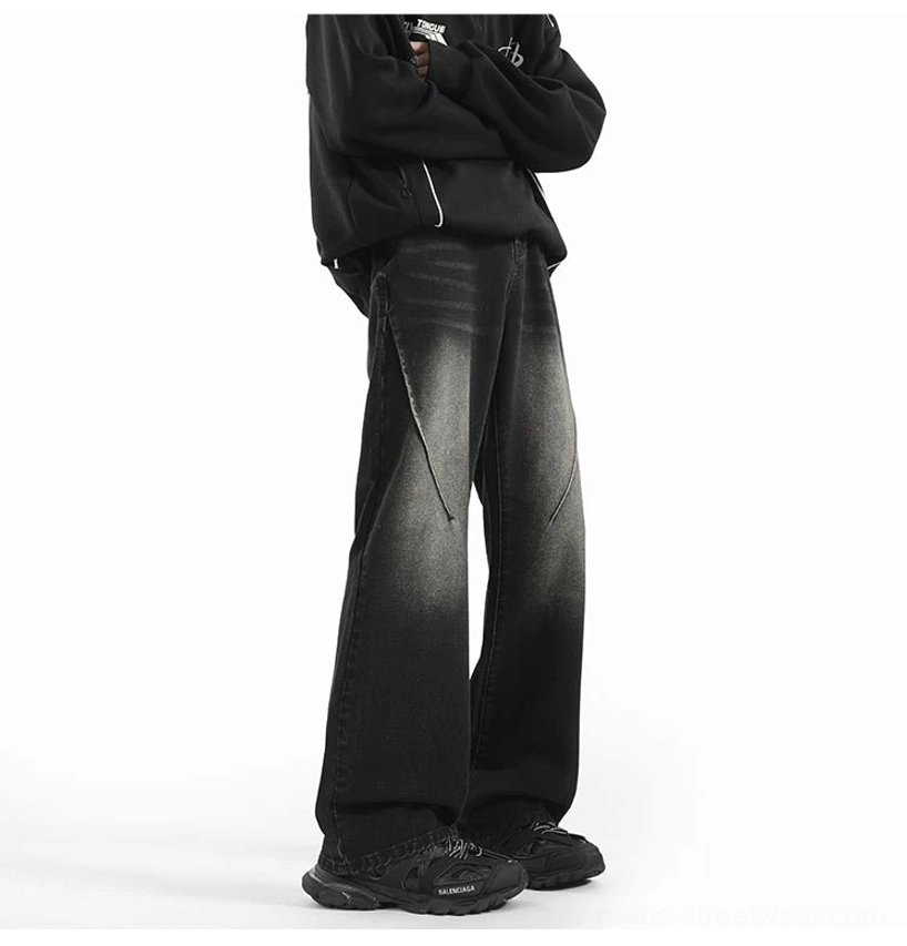 Sunfade vintage flare denim pants product image highlighting relaxed proportions, washed finish, and modern East Asian streetwear aesthetic