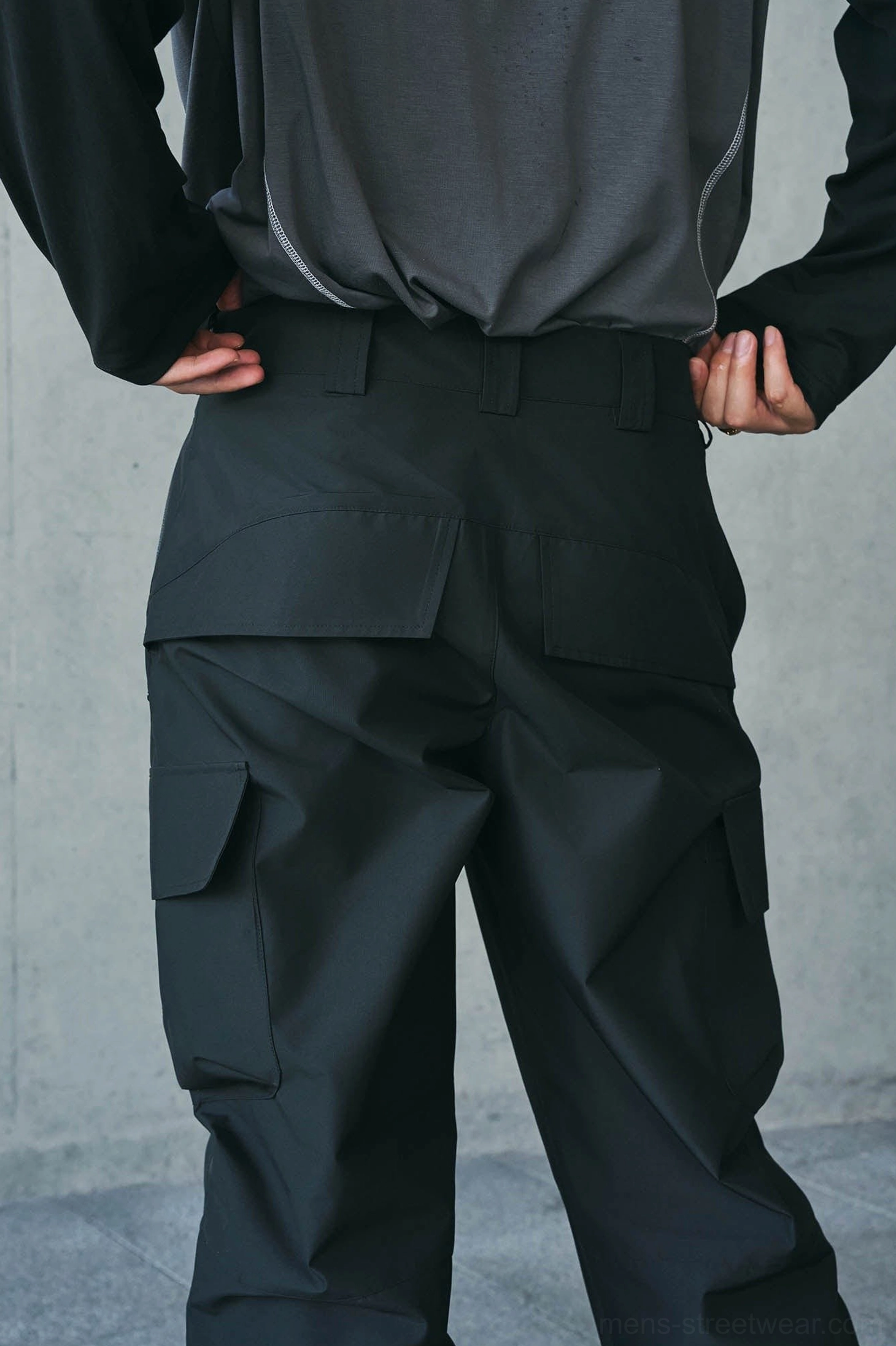 Techwear waterproof pants product image showing the contemporary cargo silhouette for Korean streetwear outfits